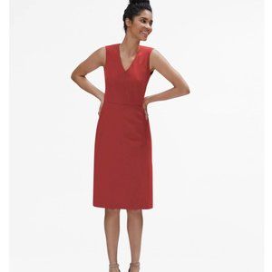 MM Lafleur | The Annie Orange Sleeveless V Neck Sheath Dress